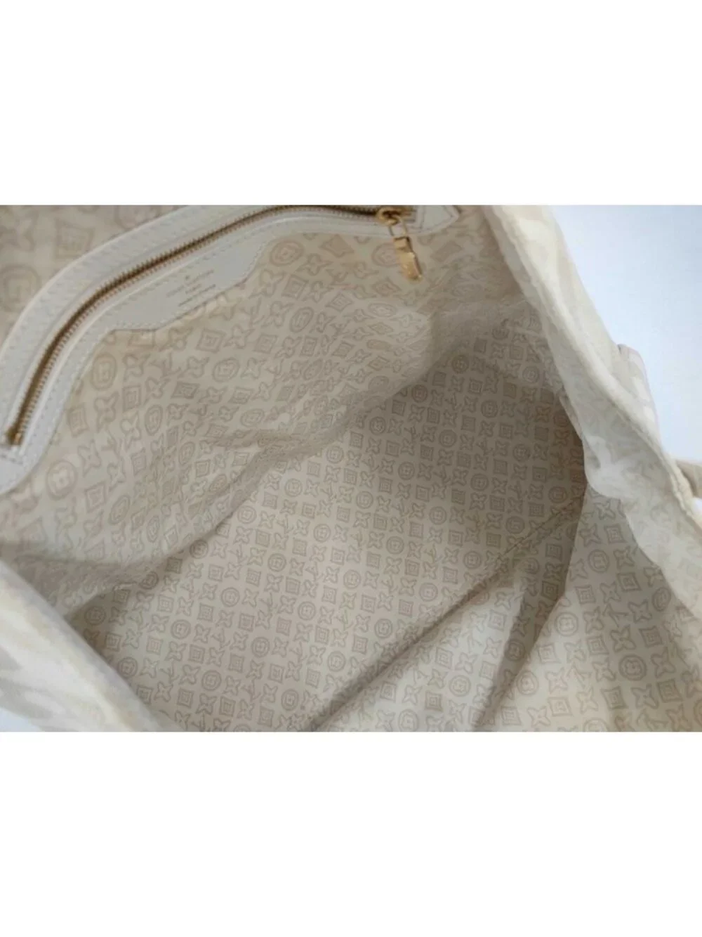 Louis Vuitton Tote Cruise Line Taisienne PM Sable Leather Canvas Gold